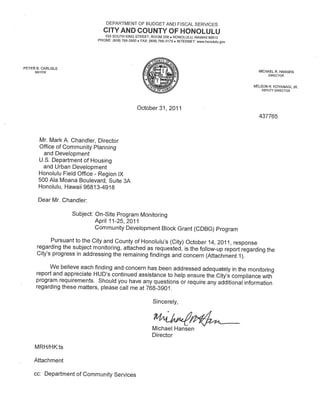 Oct. 31 Letter from City to HUD