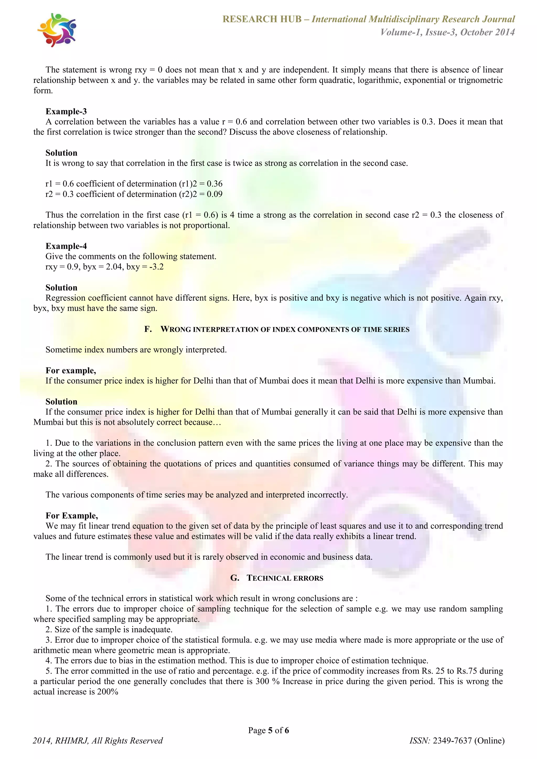 Interpretation of Data and Statistical Fallacies | PDF