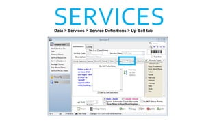 SERVICESData > Services > Service Definitions > Up-Sell tab
 