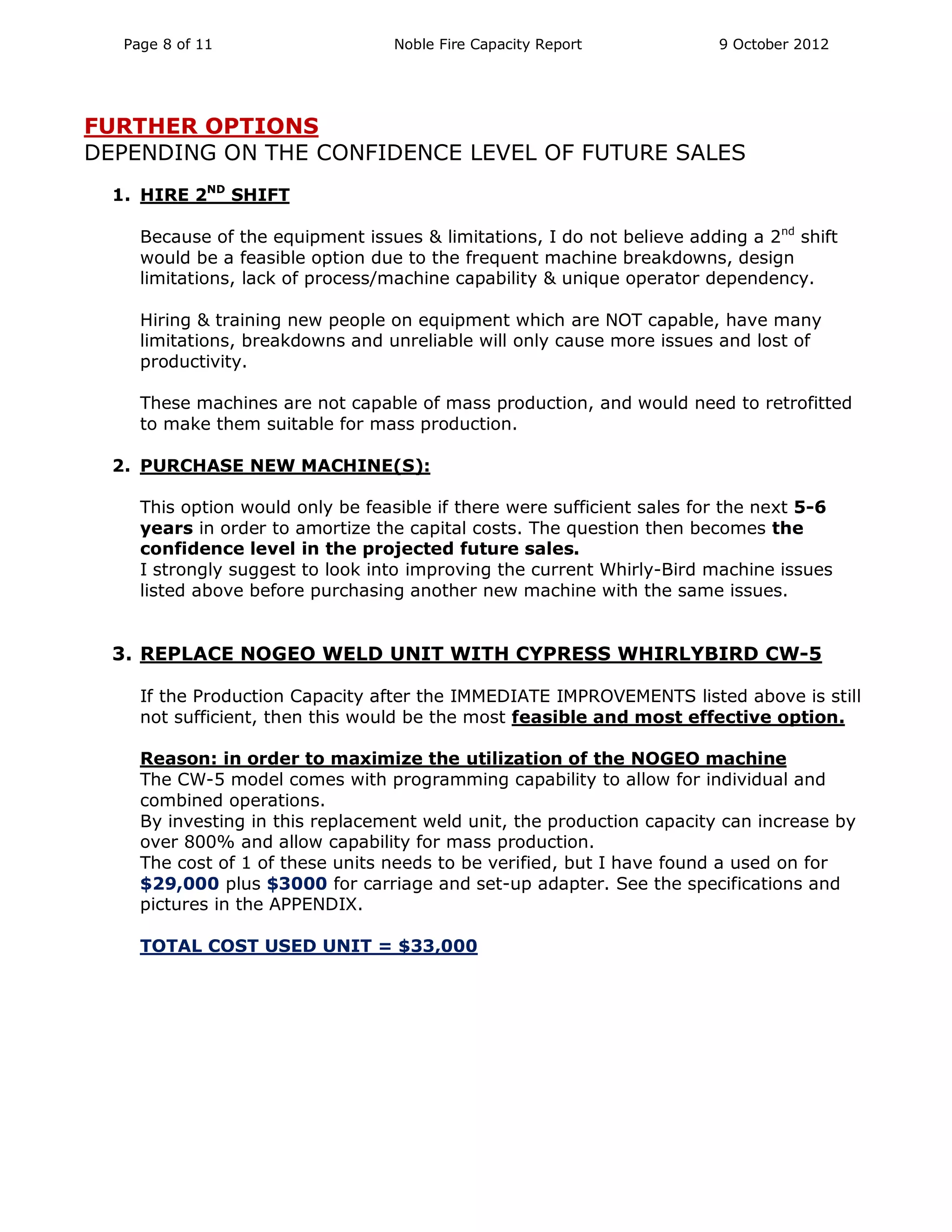 Lean Production Capacity Report | PDF