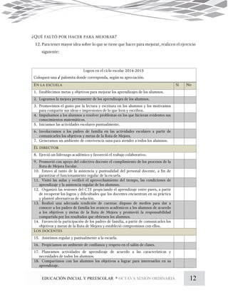 12EDUCACIÓN INICIAL Y PREESCOLAR * OCTAVA SESIÓN ORDINARIA
 