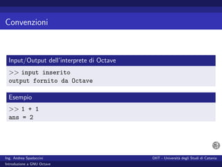 Introduzione a GNU Octave
