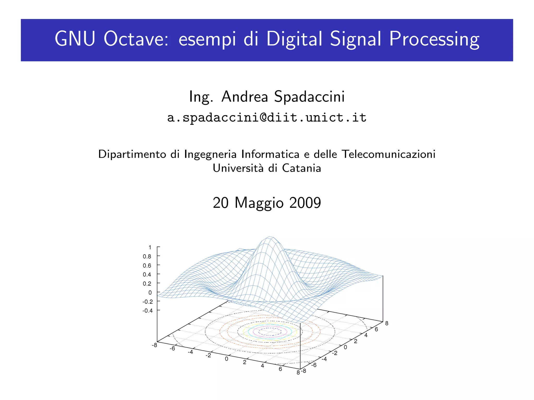 GNU Octave: esempi di Digital Signal Processing