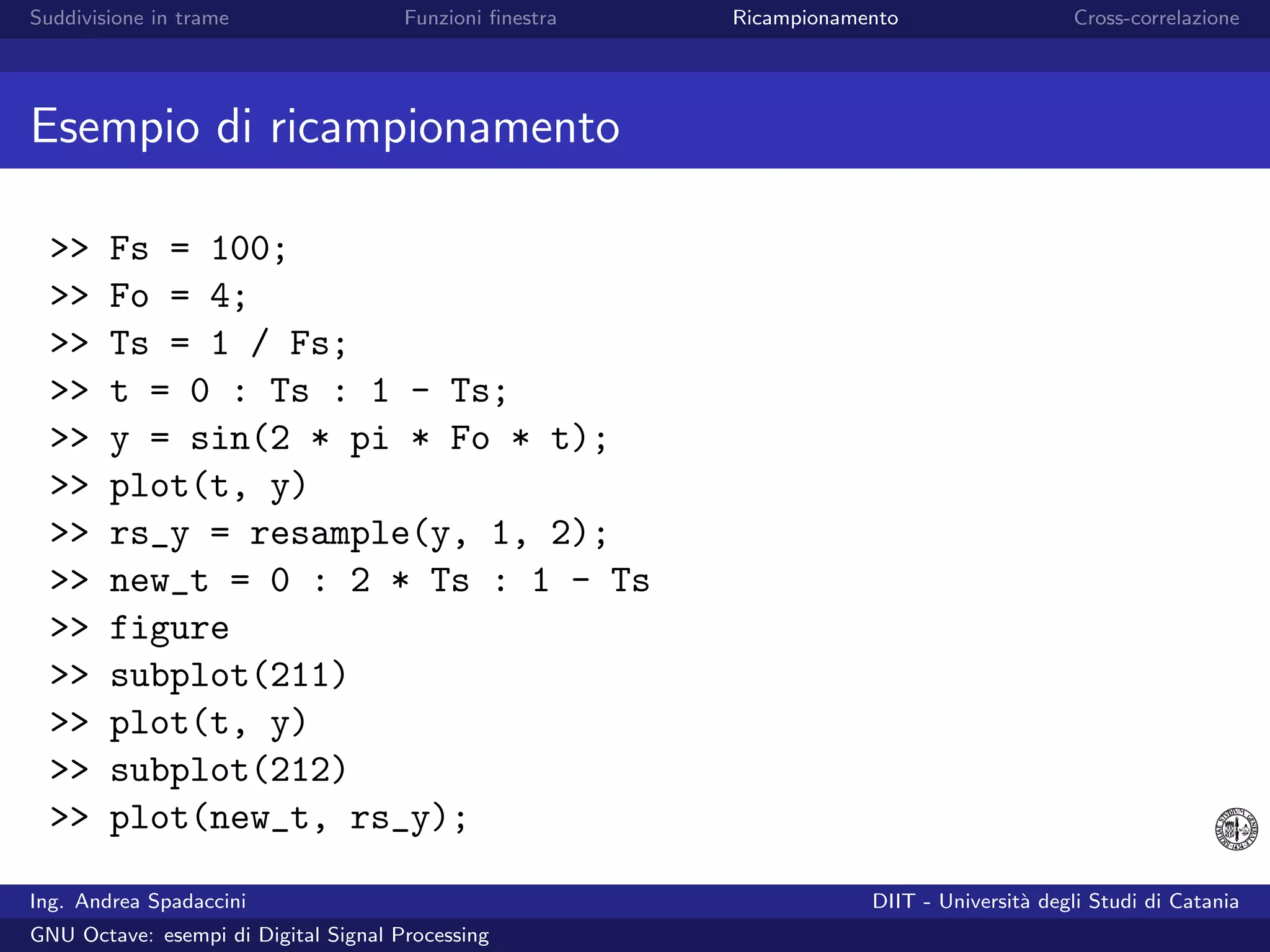 GNU Octave: esempi di Digital Signal Processing