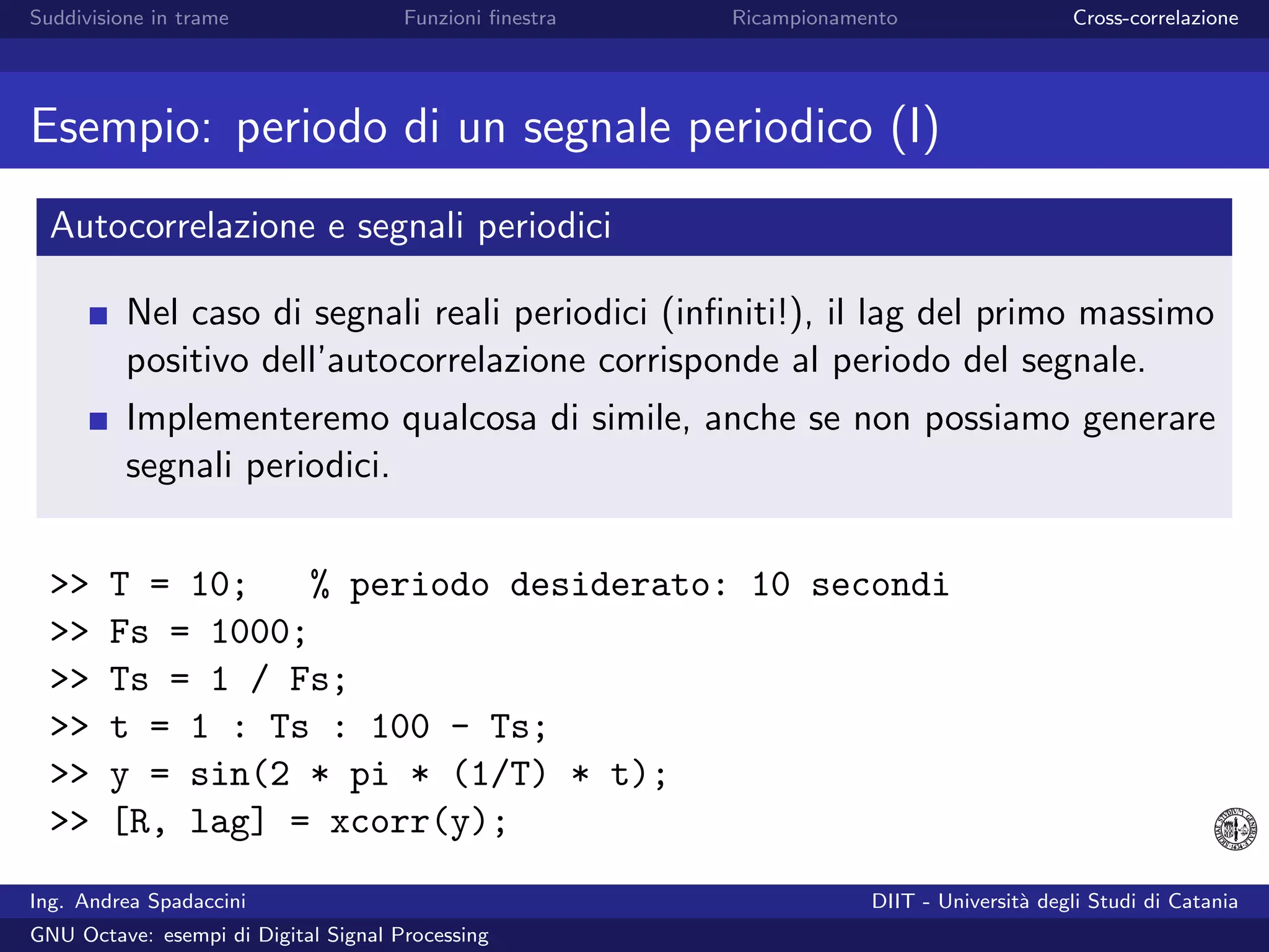 GNU Octave: esempi di Digital Signal Processing