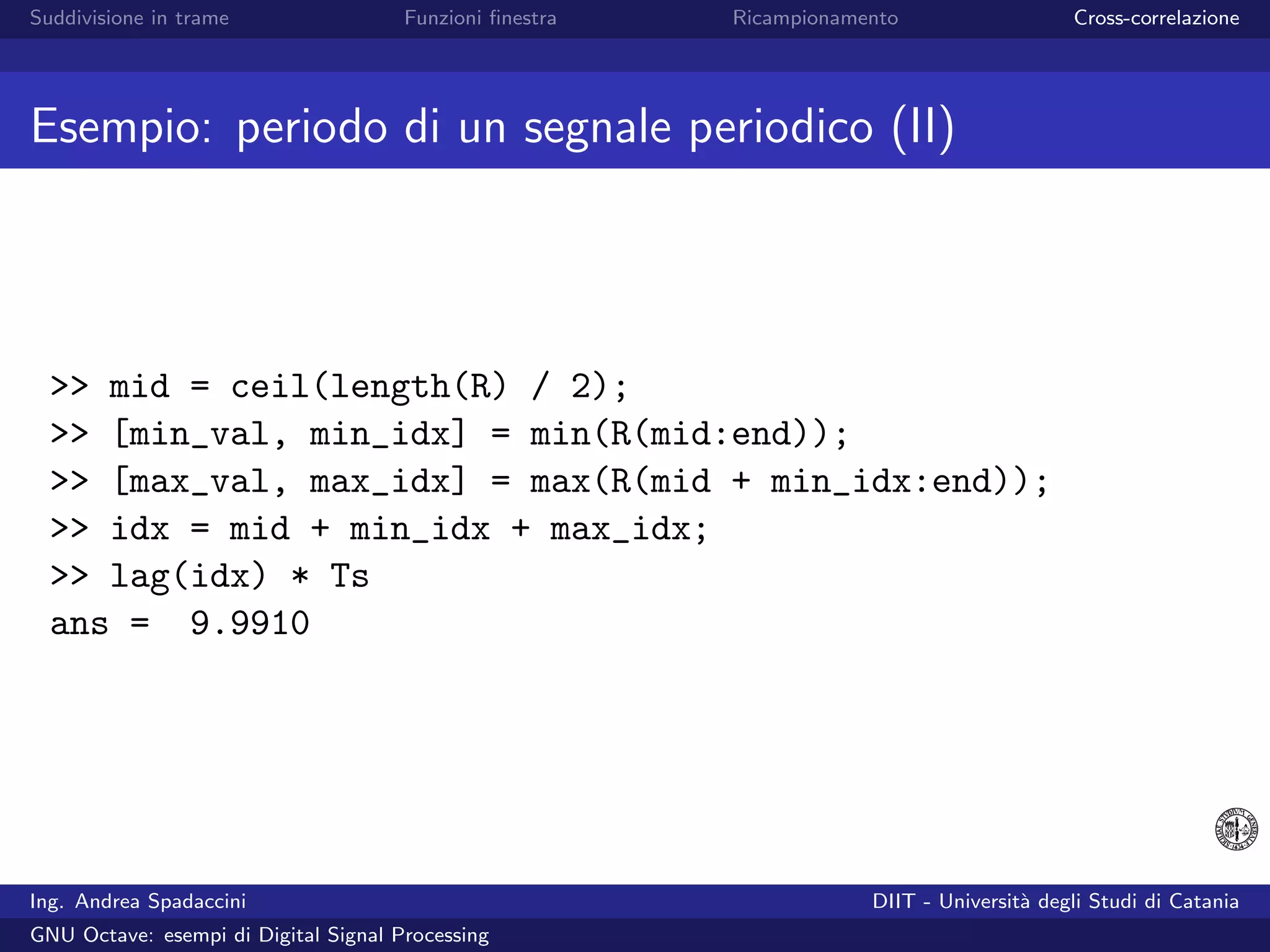 GNU Octave: esempi di Digital Signal Processing