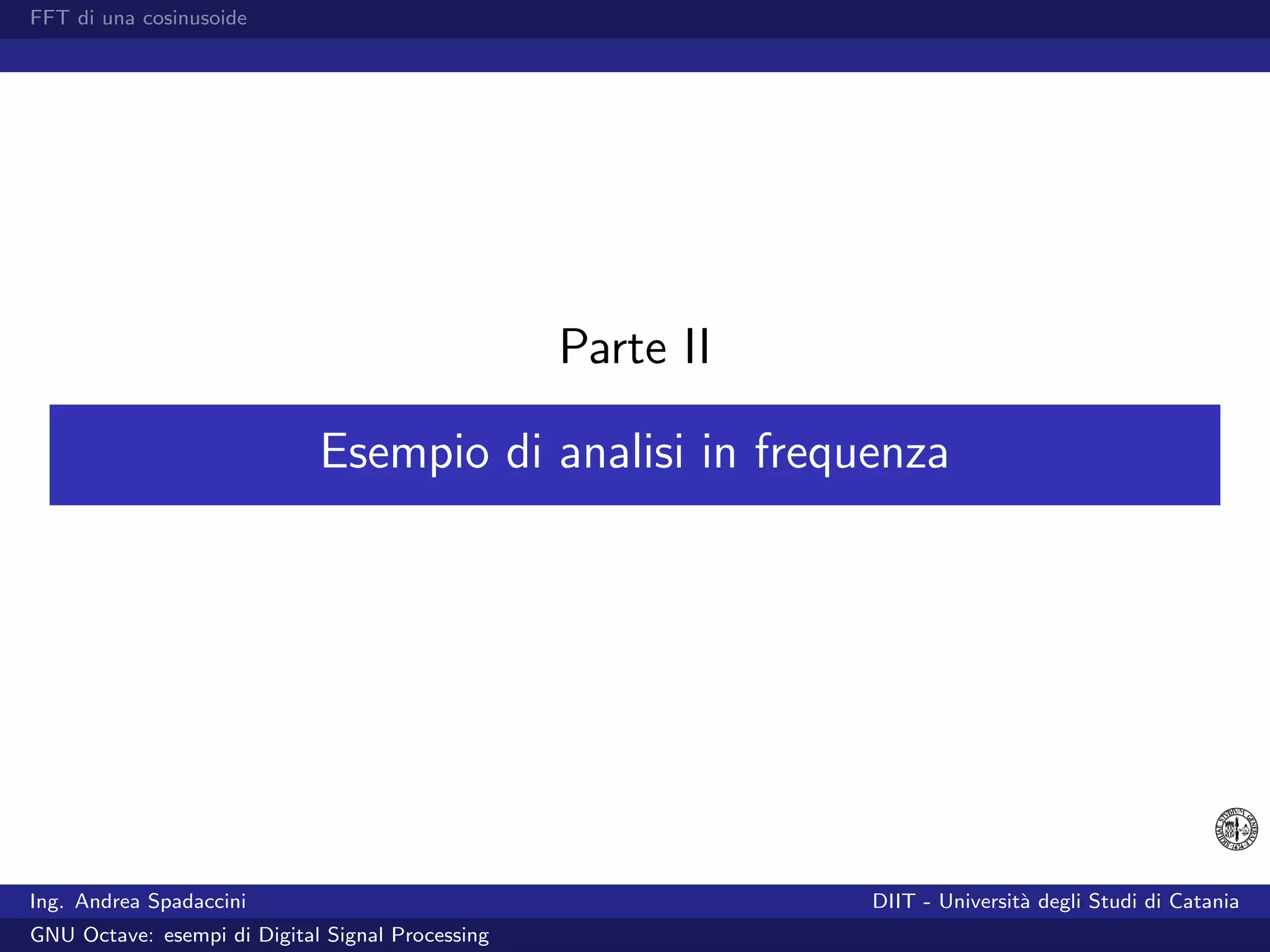 GNU Octave: esempi di Digital Signal Processing