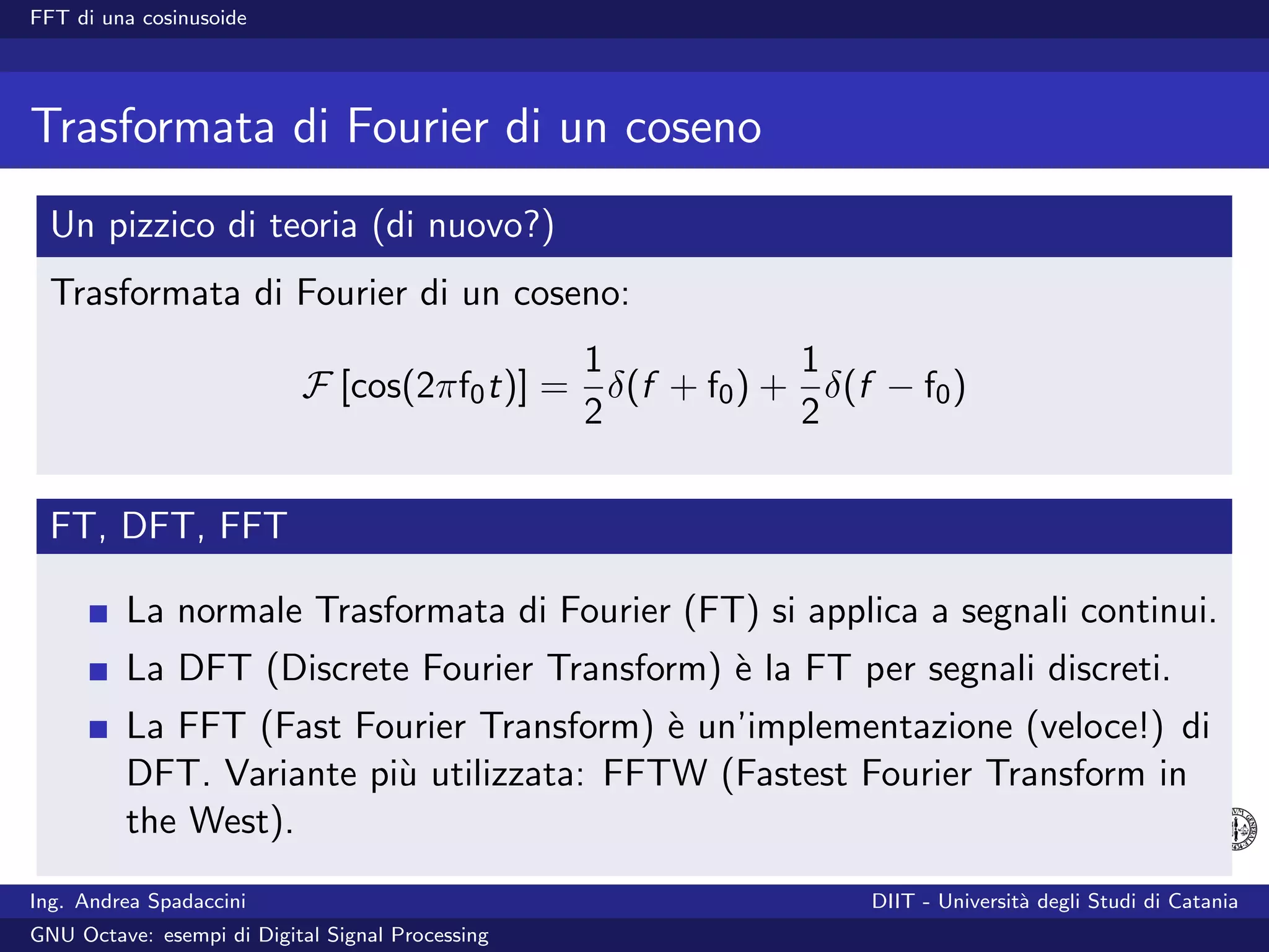 GNU Octave: esempi di Digital Signal Processing