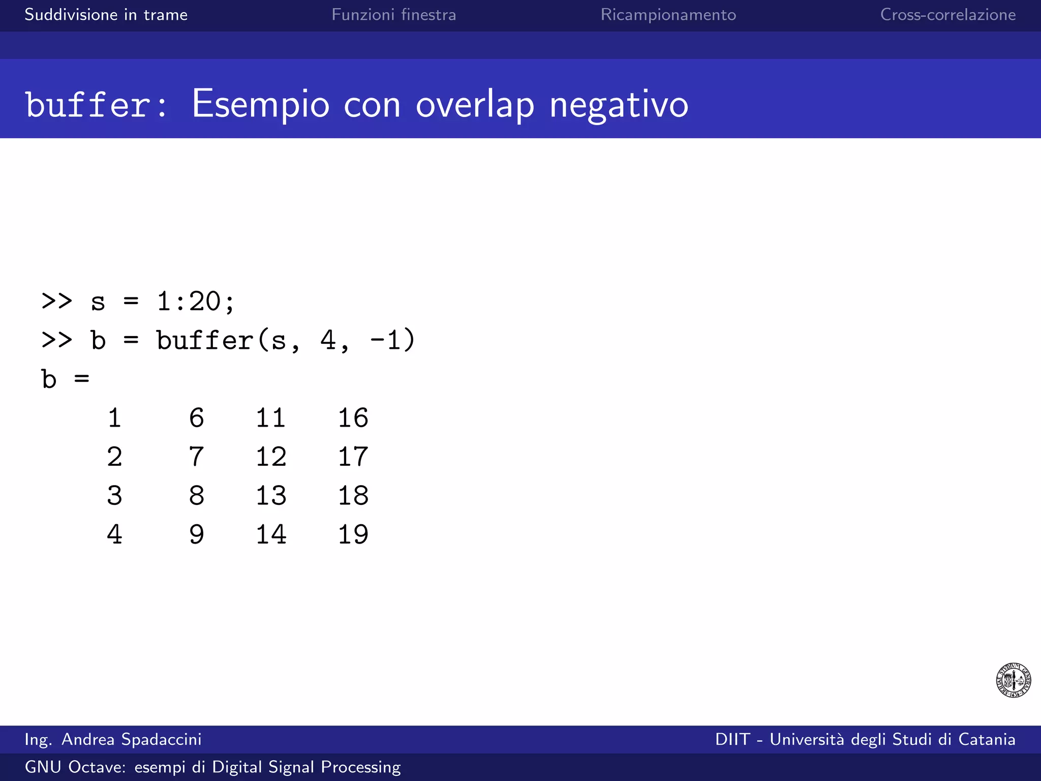 GNU Octave: esempi di Digital Signal Processing