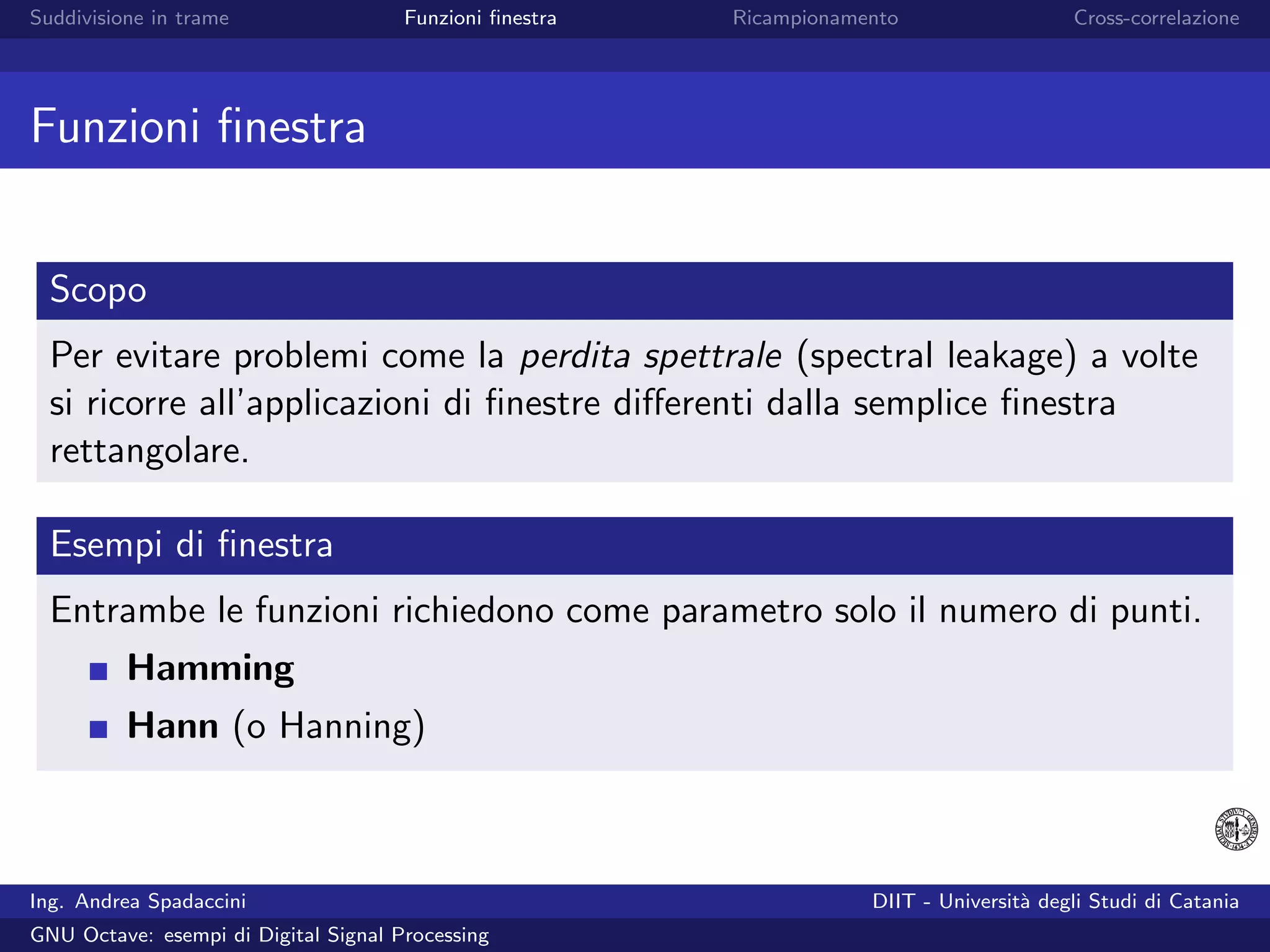 GNU Octave: esempi di Digital Signal Processing