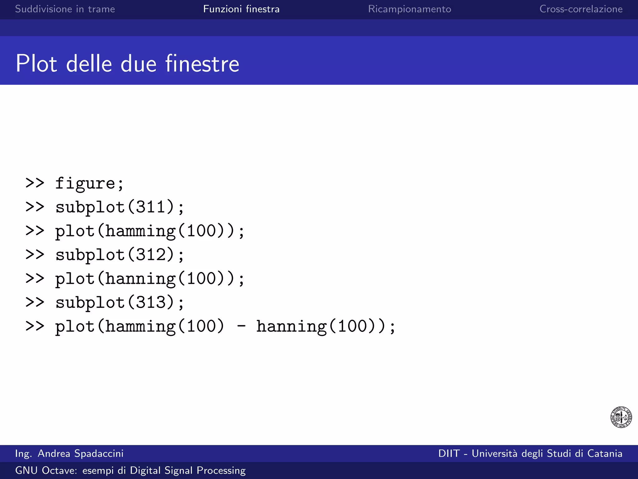 GNU Octave: esempi di Digital Signal Processing