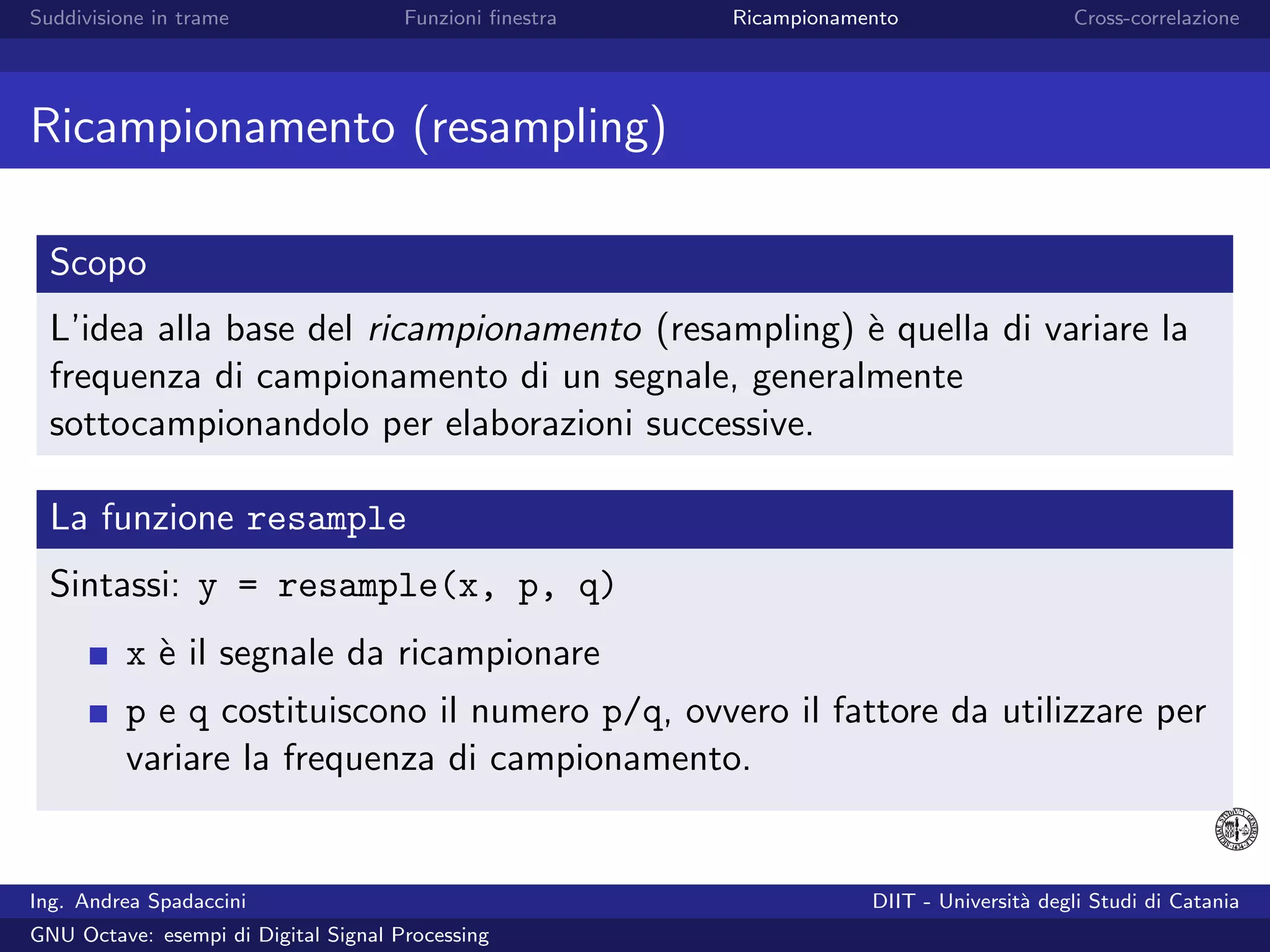 GNU Octave: esempi di Digital Signal Processing
