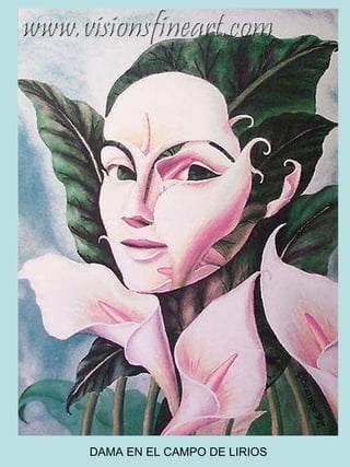 DAMA EN EL CAMPO DE LIRIOS 