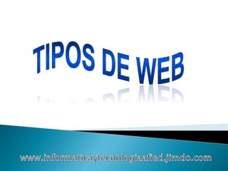 TIPOS DE WEB www.informaticaytecnologiaafied.jimdo.com 