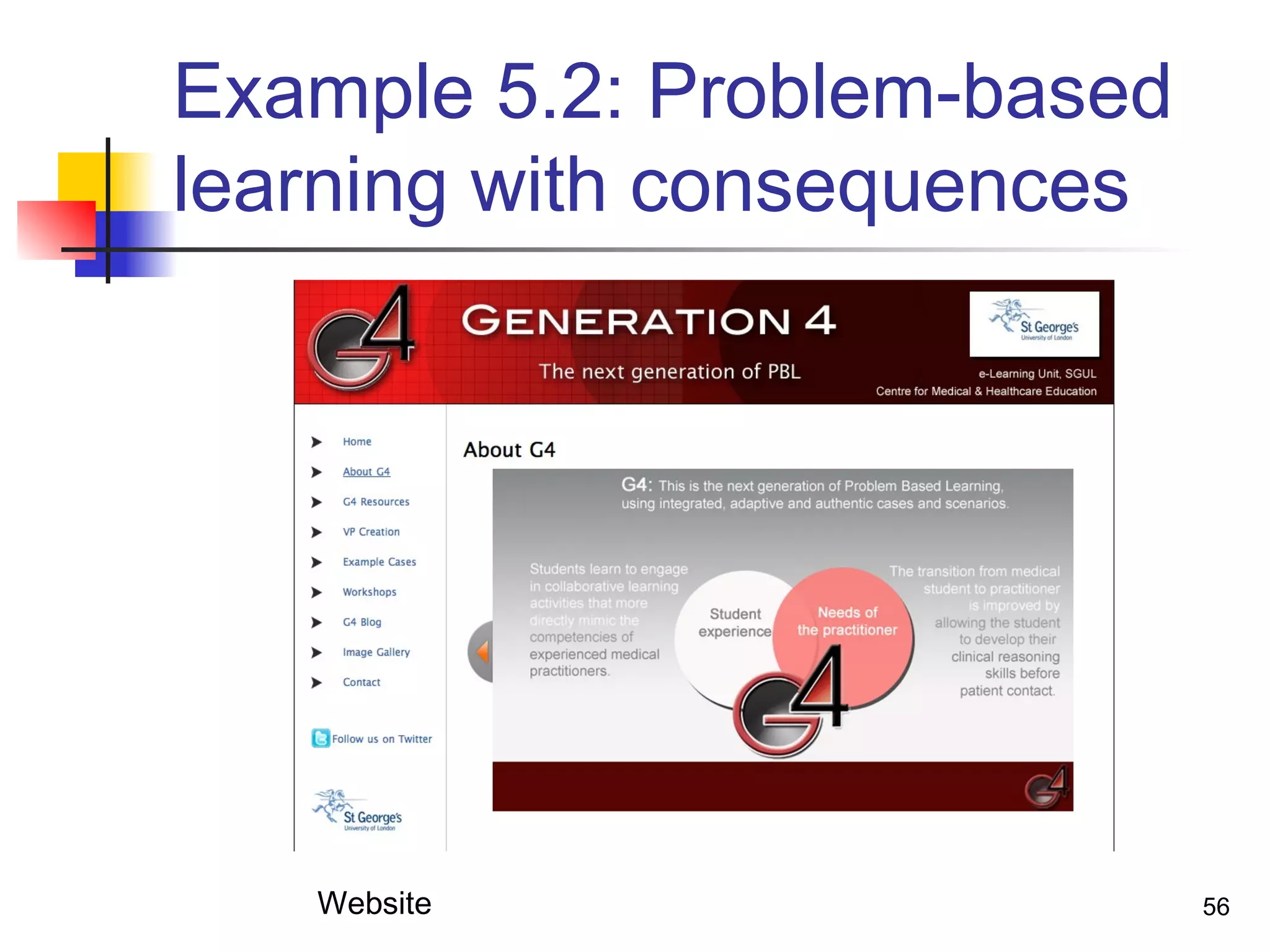 Example 5.2: Problem-based
learning with consequences
56Website
 