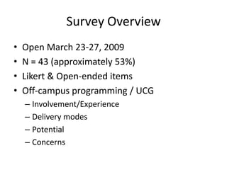 Off-Campus Task Force - Summary