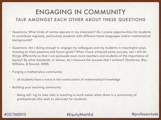 Equity and Social Justice in Mathematics Education | PDF