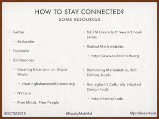Equity and Social Justice in Mathematics Education | PDF