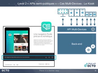 35
Level 2 « APIs semi-publiques » – Cas Multi-Devices : Le Kiosk
Back-end
API Multi-Devices
 
