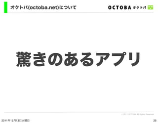 オクトバ(octoba.net)について




       驚きのあるアプリ


                           © 2011 OCTOBA All Rights Reserved


2011年12月13日火曜日  ...