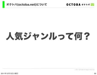オクトバ(octoba.net)について




   人気ジャンルって何？


                           © 2011 OCTOBA All Rights Reserved


2011年12月13日火曜日    ...