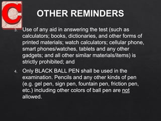 Special CSE-PPT (October 14, 2018) Reminders
