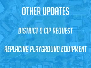 OTHER UPDATES
District 9 CIP Request
Replacing Playground equipment
 
