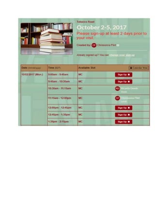 October 2 5 schedule