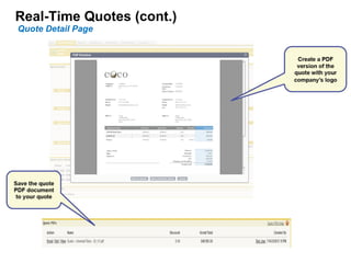 Real-Time Quotes (cont.)   Quote Detail Page 