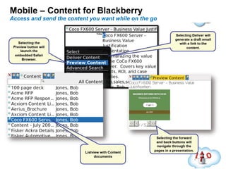 Mobile – Content for Blackberry Access and send the content you want while on the go 