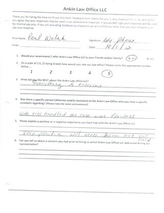 Client Feedback Surveys October, 2012