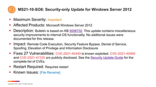 Copyright © 2021 Ivanti. All rights reserved.
MS21-10-SO8: Security-only Update for Windows Server 2012
 Maximum Severity...