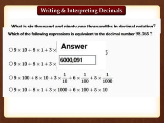 Writing & Interpreting Decimals
 