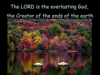 The LORD is the everlasting God,  the Creator of the ends of the earth 