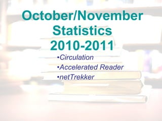 October/November Statistics 2010-2011 ,[object Object],[object Object],[object Object]