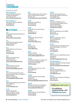 Events Calendar: October 2010 | PDF