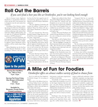 L4  | SceneNewspaper.com | OCTOBERFEST | September 2015
OCTOBERFEST // BARRELS & FOOD
Roll Out the Barrels
If you can’t fi...