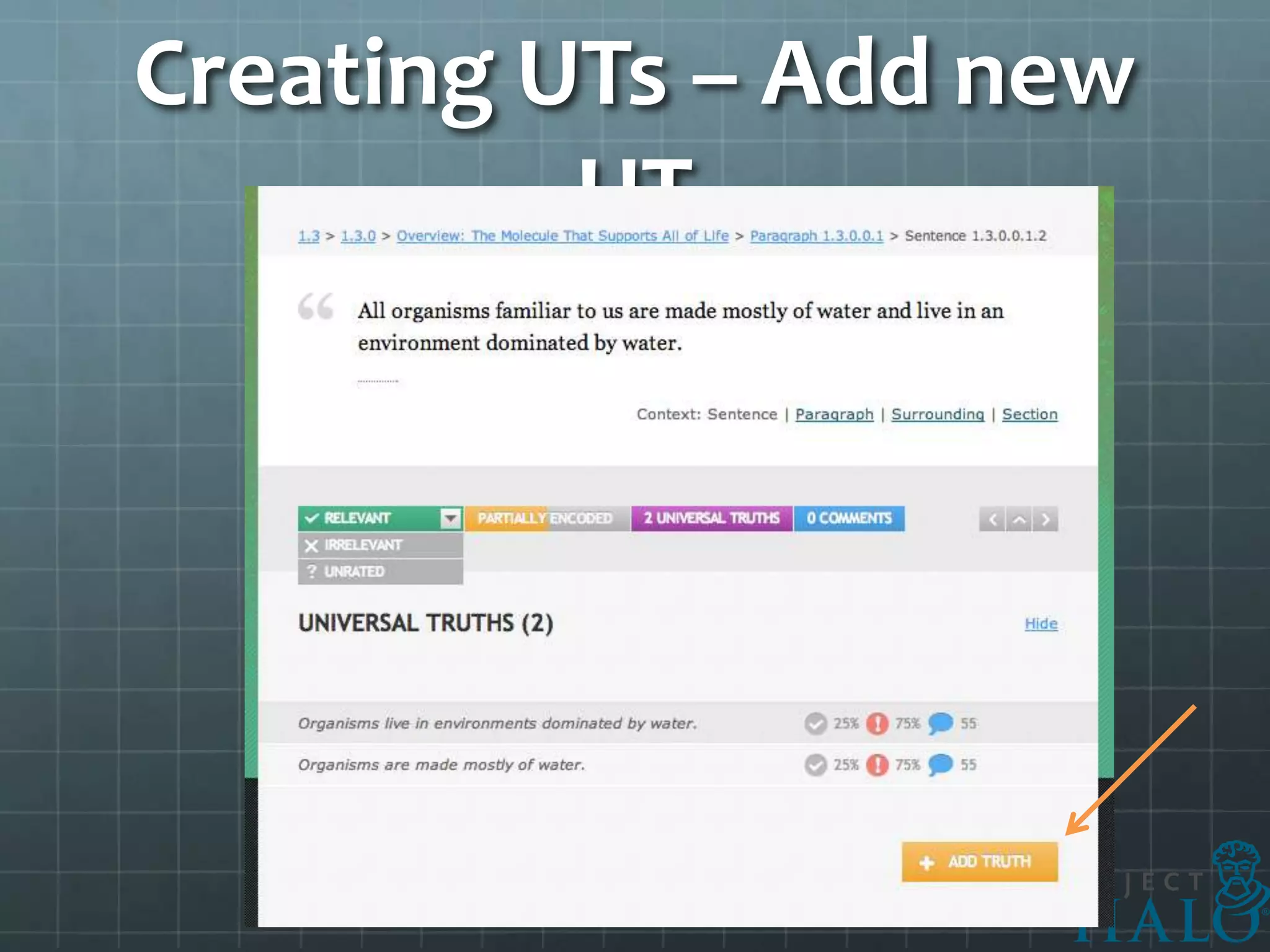 Creating UTs – Add new
          UT
 