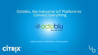 Octoblu, the Industrial IoT Platform to
Connect Everything
Ludovic Bouvier, Citrix Partner, IoE Consultant
 