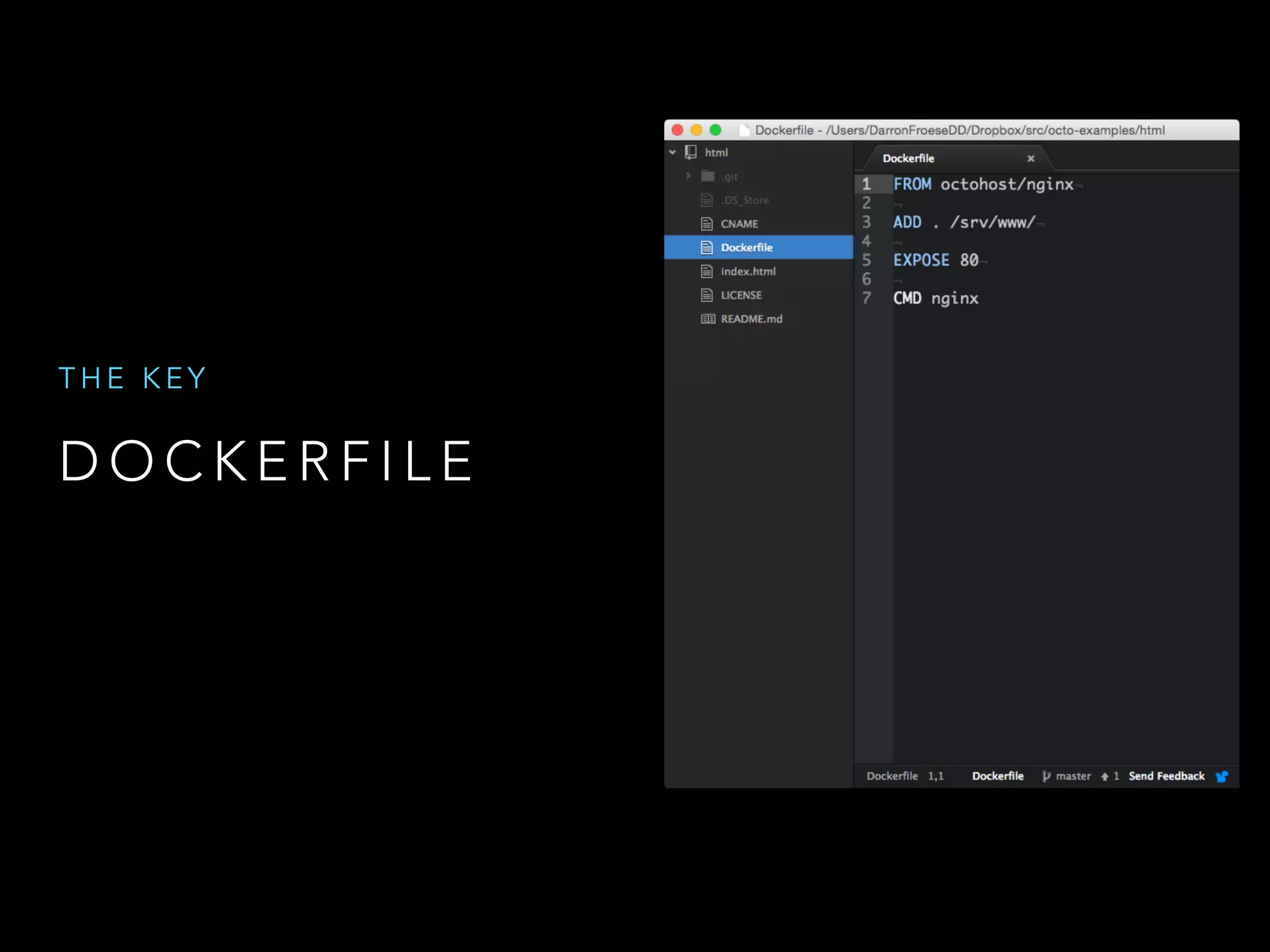 THE KEY 
DOCKERFILE 
 