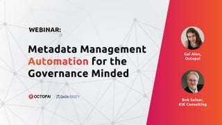 Slides: Metadata Management for the Governance Minded | PPT
