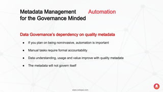 Slides: Metadata Management for the Governance Minded | PPT