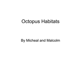 Octopus Habitats By Micheal and Malcolm 