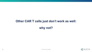 Other CAR T cells just don’t work as well:
why not?
OCTS July 7-9, 20205
 