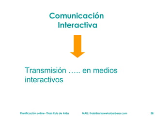 Comunicaci ón  Interactiva Transmisión ….. en medios interactivos 