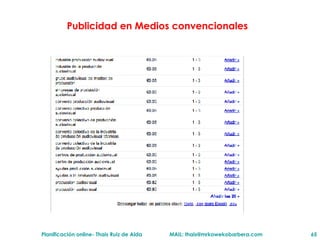 Publicidad en Medios convencionales 