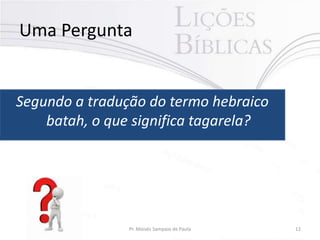 Uma Pergunta

Segundo a tradução do termo hebraico
batah, o que significa tagarela?

Pr. Moisés Sampaio de Paula

12

 