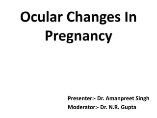 Ocular Changes In
Pregnancy
Dr. Amanpreet Singh
 