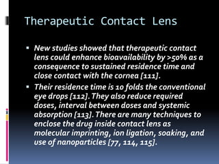 ocular drug delivery systems and its applications | PPTX