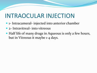Intraoccular Injection For Ocular drug delivery system | PPTX